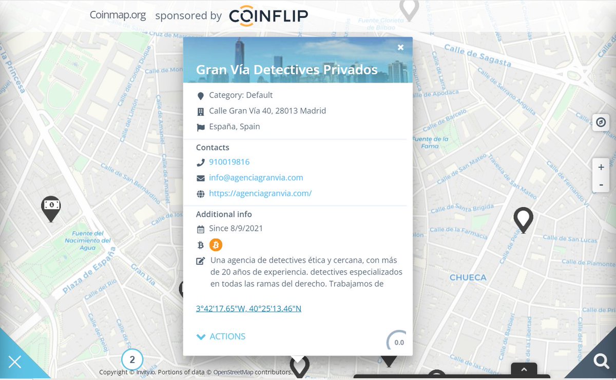 agenciagranvia's tweet image. Nos convertimos en una de las primeras 100 empresas y comercios que aceptan #Criptomonedas como #MétodoDePago en la Comunidad de Madrid, transformando nuestro modelo de negocio y continuando adaptándonos a las necesidades de nuestros clientes.
#Coinmap #Pagocriptomoneda #Bitcoin