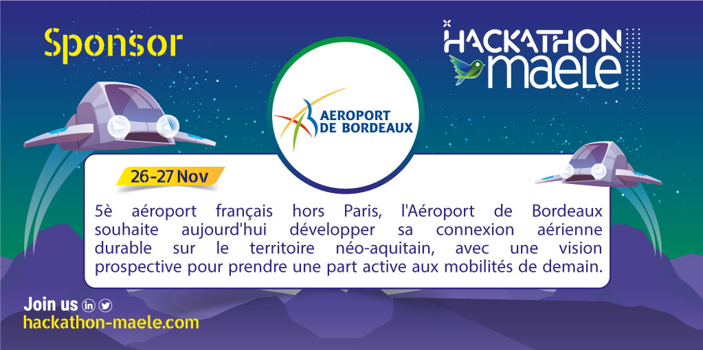 Hackathon_MAELE's tweet photo. Un grand merci à l'Aéroport de Bordeaux, l'un de nos sponsors qui rend possible l'aventure @Hackathon_MAELE ! 🙏
🟢🔵🟣https://t.co/zNH5CJzy6F
#HackathonMAELE #aviation #aviationlegere #mobilite #mobiliteaerienne #aero #sustainability #innovation #MAELE
#sponsor https://t.co/TbfnAbCtHG