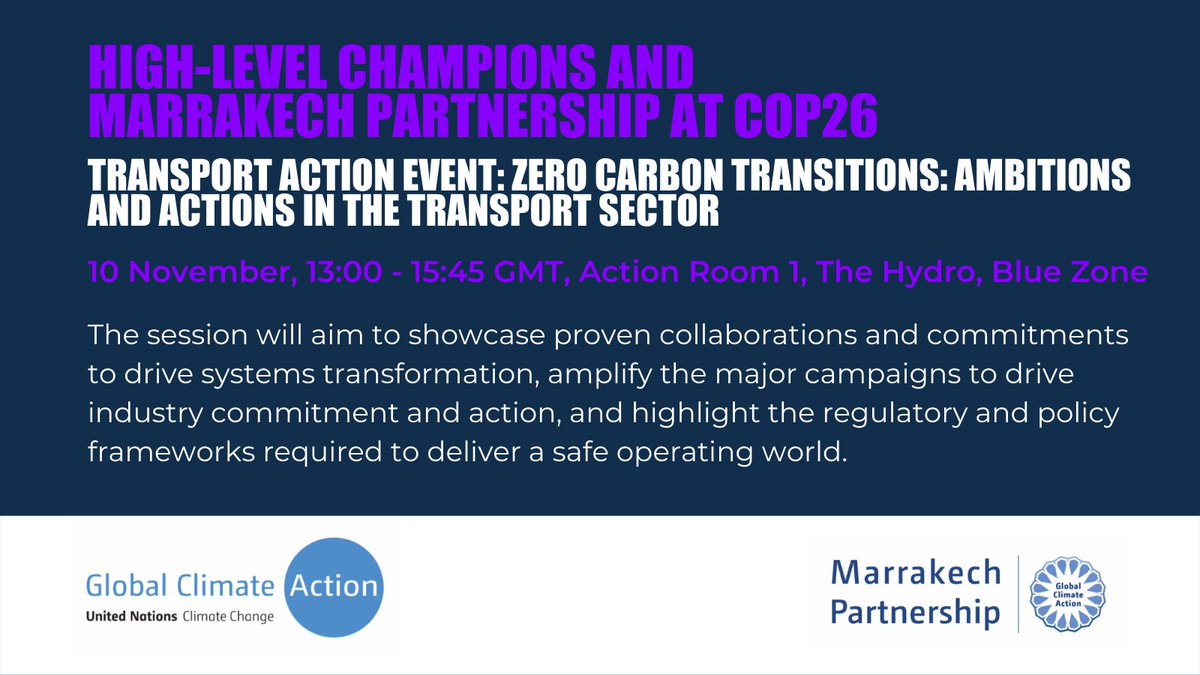 topnigel's tweet photo. 📣 HAPPENING TODAY!
Join industry leaders in a discussion aimed to amplify ambitions and actions in the transport sector.
🗓️13:00 GMT, Action Room 1, The Hydro, Blue Zone
🚗Watch live: https://t.co/fvqvKCKDdb
#ZeroEmissionsMobility #ZeroEmissions #COP26 https://t.co/QRKWBT58uz