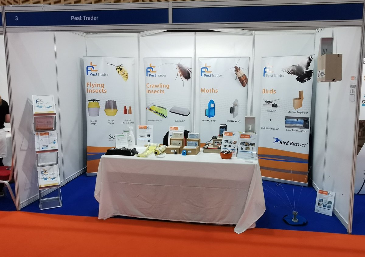 PestTrader's tweet photo. First show for a long while @TheNPTA Always appreciate #pesttech as the carpet colours match our stand. #pesttrader https://t.co/8nzJrSQFye