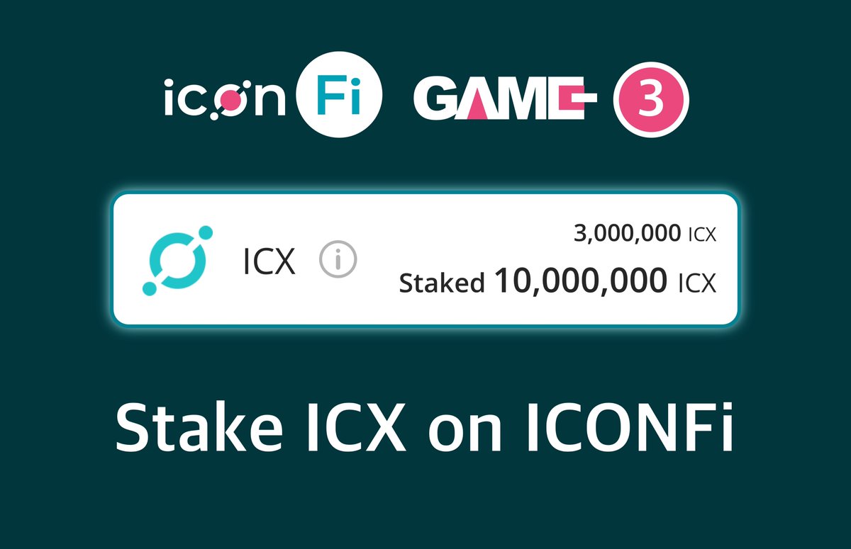 grow3io's tweet photo. #ICONFi_Game 3 just began! 
Stake $ICX on ICONFi first - and share the screenshot &amp; leave the comment of #ICONFi by "ReTweeting" this post! The amount of staking ICX doesn't matter at all - JUST STAKE $ICX!! and you will survive!
Play: https://t.co/UrkqS9gE6D

#ICONFi #SquidGame https://t.co/plzMzE303F