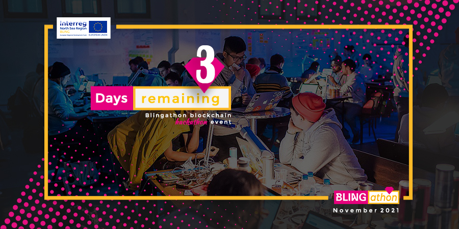 BLINGprojectNSR's tweet photo. Just 3 more days and #blingathon #blockchain #hackathon will start! This event is sponsored by @NorthSeaRegion ... Get ready for the big event! https://t.co/BDUNBgXvZw