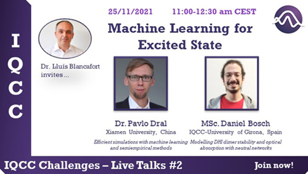 Lluís Blancafort (@lluisblancafort) on Twitter photo We have invited <a href="/PavloDral/">Pavlo Dral</a> to talk on machine learning and excited states at our #IQCCchallenges seminar on Nov 25th. Feel free to register here forms.gle/RCLJS1cAP8VNLG… and also catch our own <a href="/DanielBoschCoch/">Daniel Bosch</a>! <a href="/IQCCUdG/">IQCC UdG</a> We have invited <a href="/PavloDral/">Pavlo Dral</a> to talk on machine learning and excited states at our #IQCCchallenges seminar on Nov 25th. Feel free to register here forms.gle/RCLJS1cAP8VNLG… and also catch our own <a href="/DanielBoschCoch/">Daniel Bosch</a>! <a href="/IQCCUdG/">IQCC UdG</a>