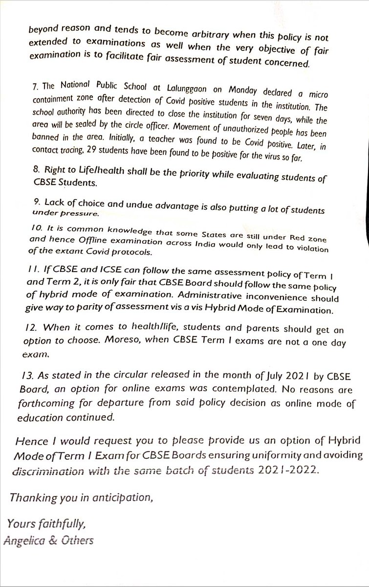 UrHimanshuBorah's tweet photo. Today me along with few students submitted a joint reprentation a NE regional office of @cbseindia29 in GHY,Assam solicitating for hybrid mode of exams. It's my meek plea to
#MakeTerm1Hybrid. Due to hike in COVID cases, some schools have been declared as containment zone. https://t.co/LxDIxJwqUx