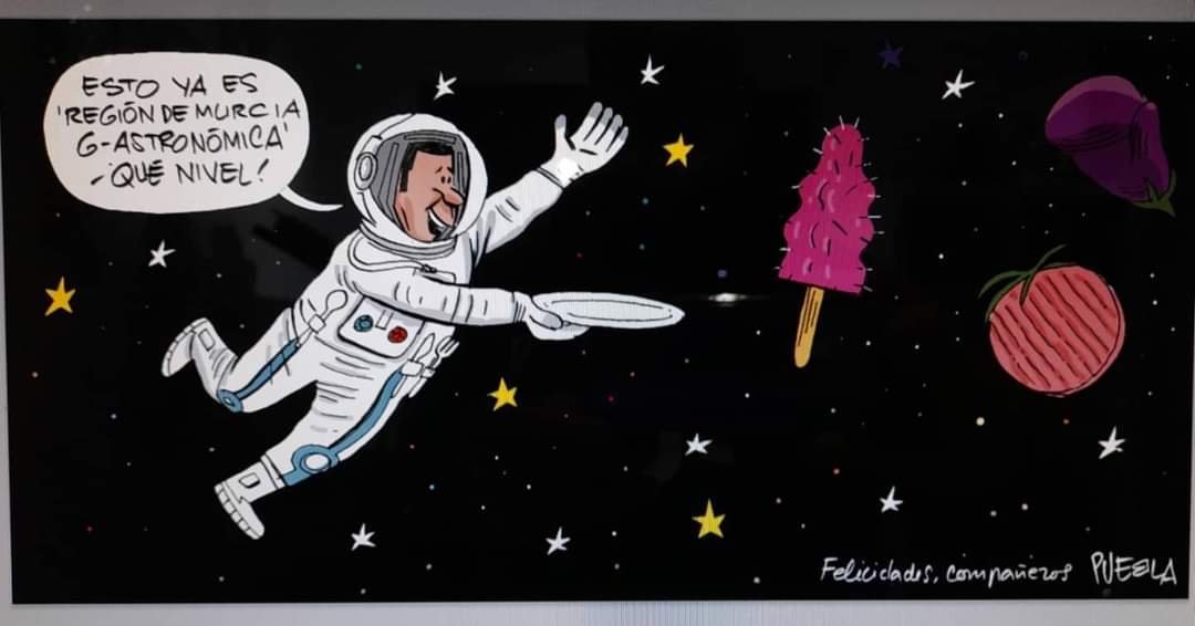 Solo <a href="/PUEBLAdibujante/">PUEBLA</a> puede inmortalizar el trabajo de tantos compañeros y tantos años en una viñeta 😍
¡Muchísimas gracias! 👏🏼
#RegióndeMurciaGastronómica21