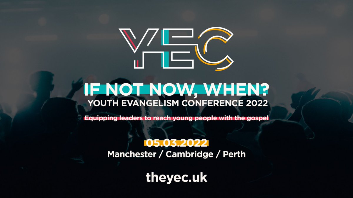 The Youth Evangelism Conference aims to equip leaders to reach young people with the gospel. You can join us in Cambridge or online on Saturday 5th March 2022!
Book by 17th November for the Early Bird rate of just £25! theyec.uk