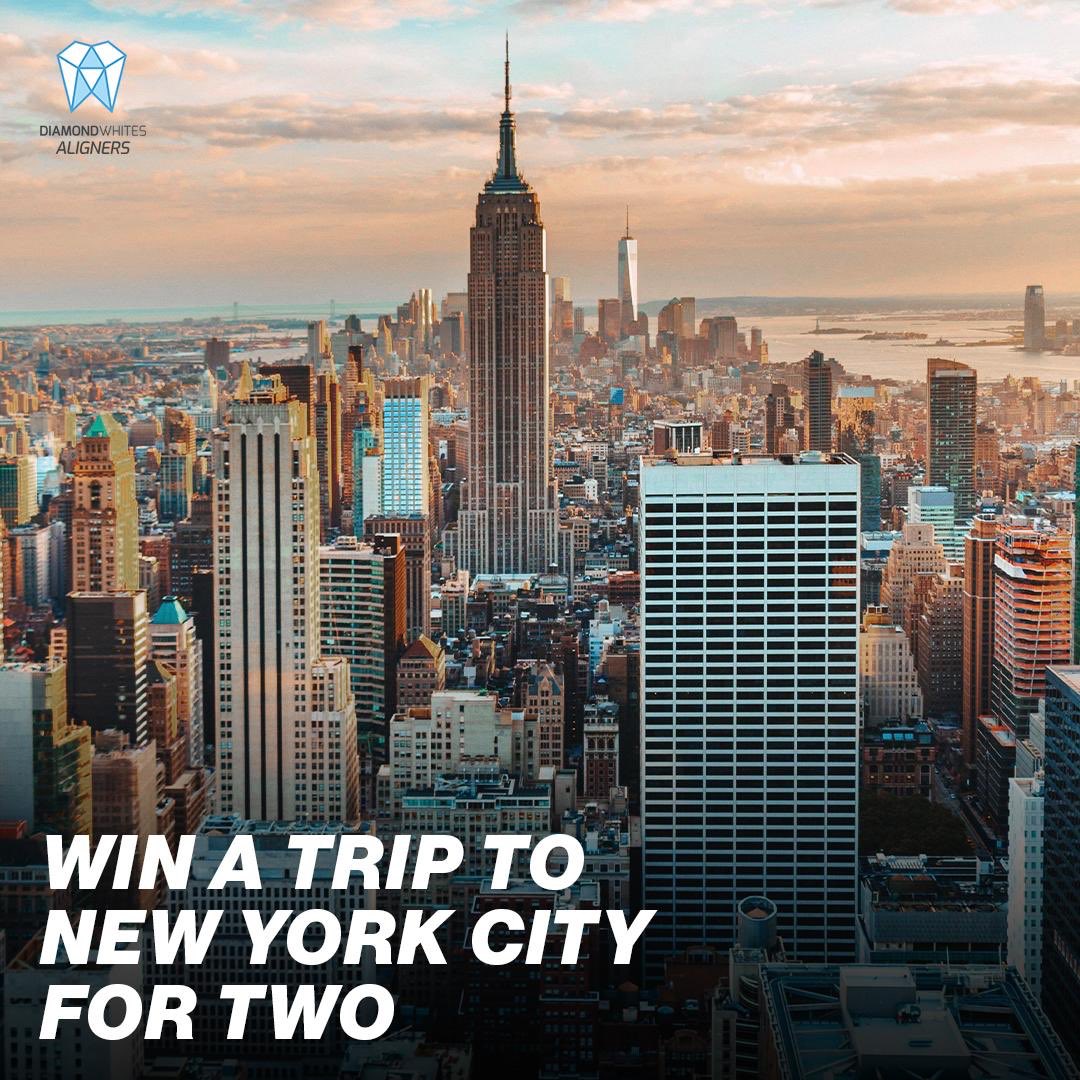 Diamondwhites1's tweet photo. 𝗪𝗜𝗡 A TRIP TO NEW YORK✈️🗽

We’re giving away the trip of dreams to New York for two, including flights, hotel &amp; £1000 spending money.

To enter:
1. Like &amp; retweet this post
2.Comment the person you would take
3.Follow us🦷

Winner will be announced at the start of December. https://t.co/MEMRYT4FEC