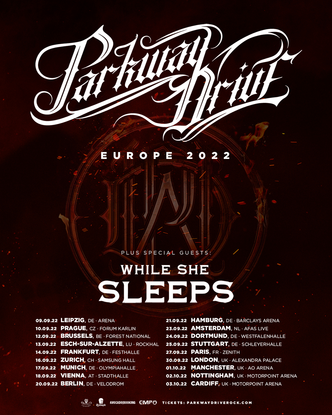Parkway Drive Announce 2022 EU/UK Arena Tour 