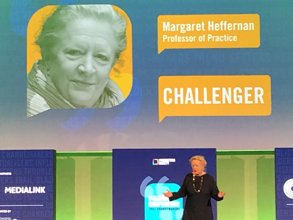 markhenson1's tweet photo. Inspiring speech from Margaret Heffernan. Lots to think about but ‘making decisions before all the data is available’ is a timely reminder of the value of judgement and courage in times when immediate action is needed. #thechangemakers @TheMarketingSoc https://t.co/nn1bfshomu