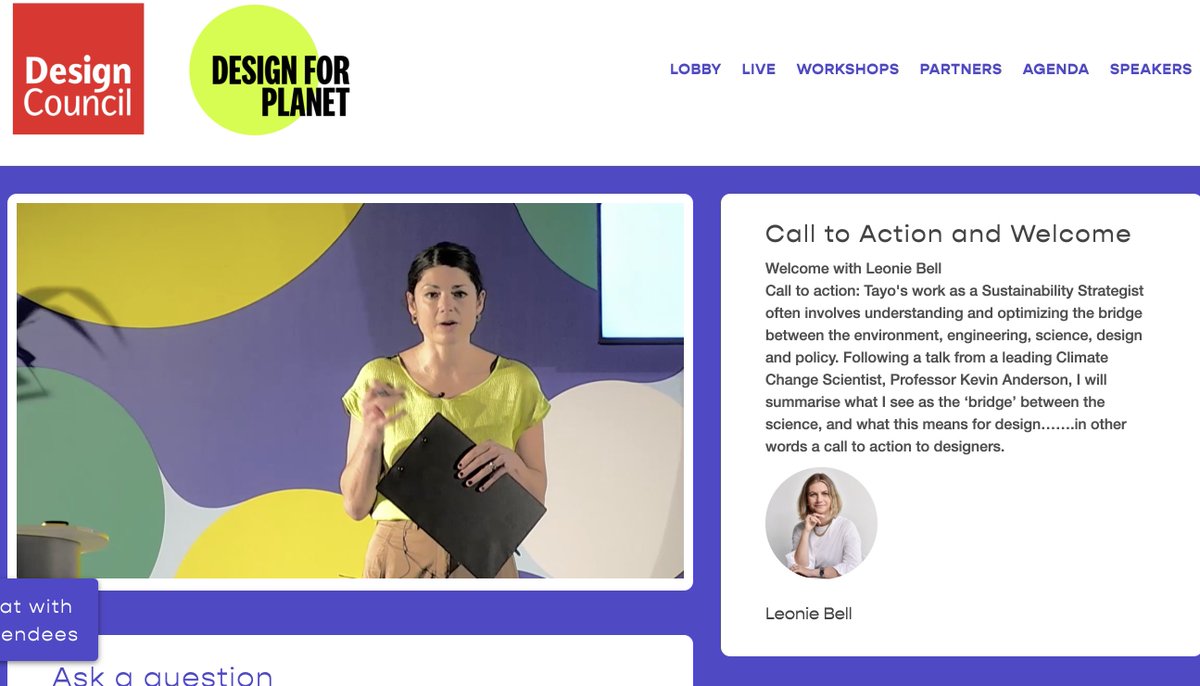 Design has a critical role to play in changing consumer behavior towards a Net Zero Future. So refreshing to see <a href="/catdrew_/">Cat Drew</a> and <a href="/designcouncil/">Design Council</a> kick off day two of #DesignForPlanet, a fantastic and timely festival galvanizing the #design #community to address the climate emergency