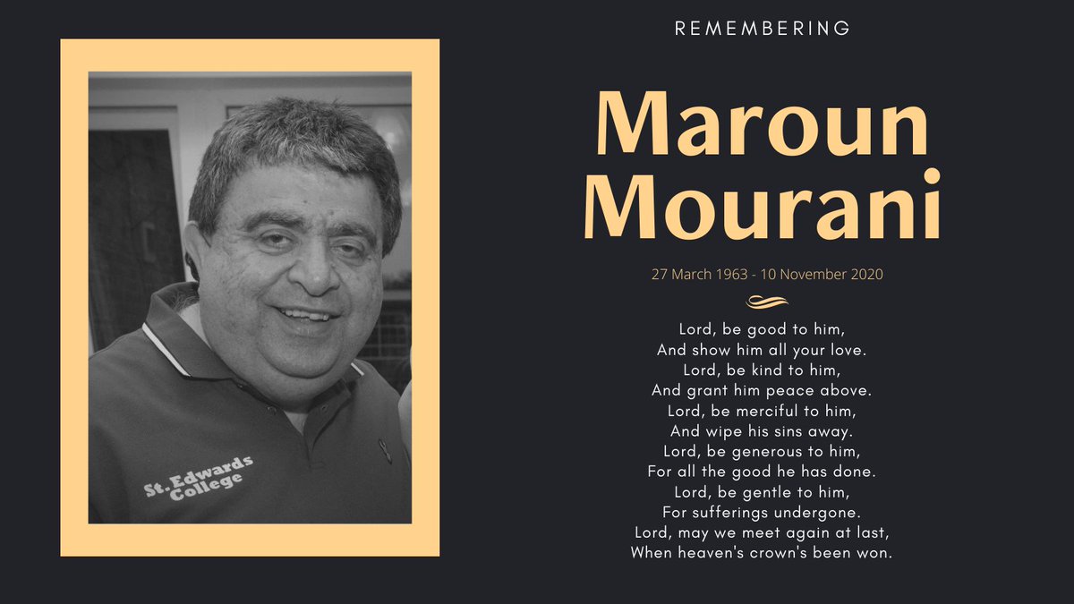StEdwardsColl's tweet photo. Today we pray for our beloved teacher, colleague and friend Maroun Mourani on the anniversary of his passing. Still so dearly missed and so dearly loved by all of the St Edward's community.
Repose en paix, notre cher ami x https://t.co/f2SoTPFeMo