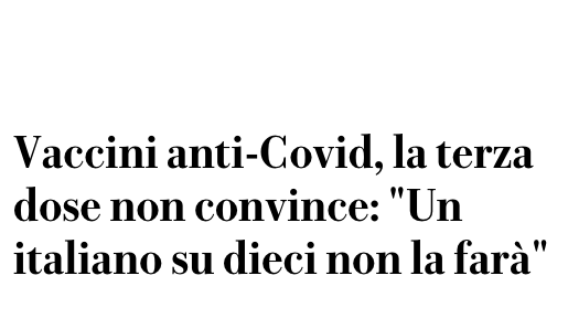 ShibumiCom's tweet photo. PREMESSA: Non discuto di vaccini, novax, provax, nopass. Etc.
Però, secondo noi, sarebbe stato più opportuno titolare: "La terza dose convince: 9 su 10 faranno la terza dose." https://t.co/lu23KQ7ClA