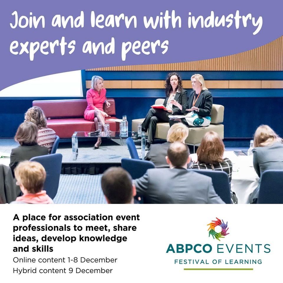 1-8 Dec online - 9th hybrid.  #eventprofs Register now to share knowledge, develop ideas and learn across 7 days of content at the ABPCO Festival of Learning #ABPCOFestival buff.ly/3BzBEnx