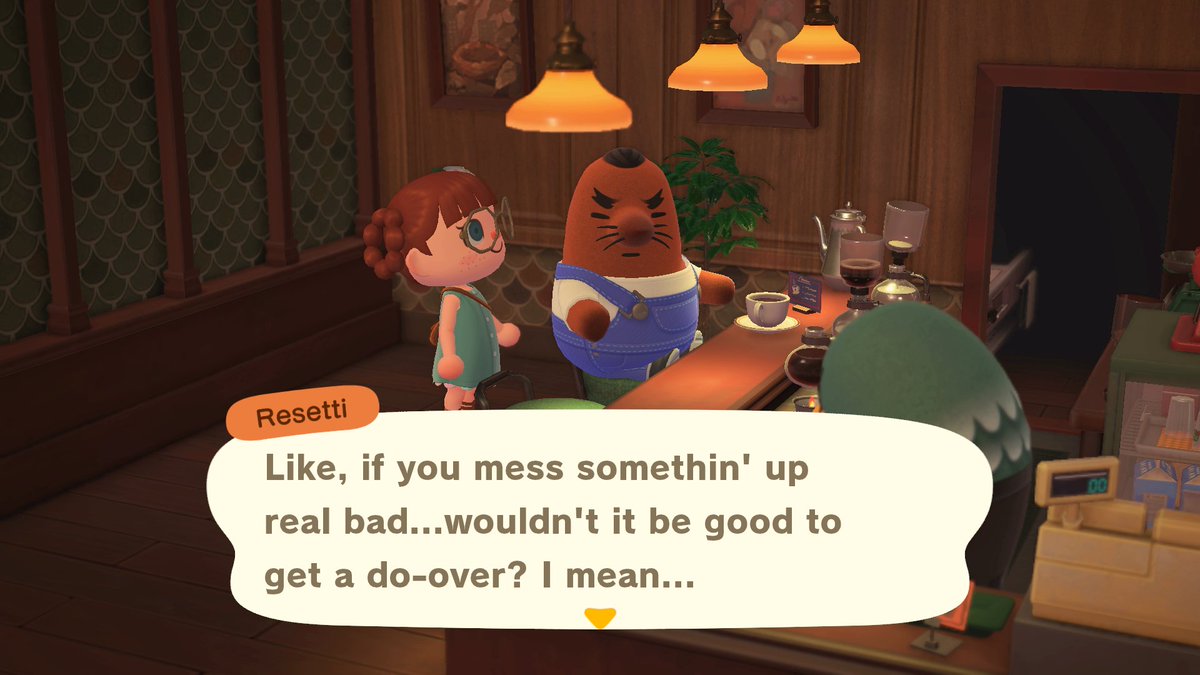Game8_ACNH's tweet photo. Here's a little #ThrowbackThursday to Resetti from the older days! 🗿

🍃 We're glad to see him turning a new leaf... though we sorta miss the loud, unexpected visits 🙉 #ACNH https://t.co/uaCbWxUhvi