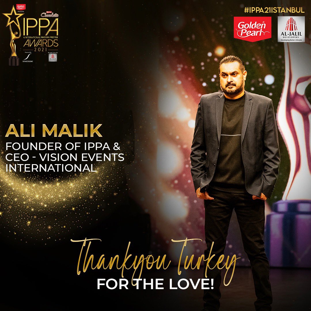 IppaDigital's tweet photo. Founder of IPPA & CEO- Vision Events International Ali Malik is overwhelmed with the response and love Turkey has given to the 4th IPPA Awards.
#ippa21istanbul #ippaawardsdigital #aljalildevelopers #sensodyne #goldenpearl #goldenpearlpk #bisconni #voises #eventechdigital https://t.co/0qwR8MLsho