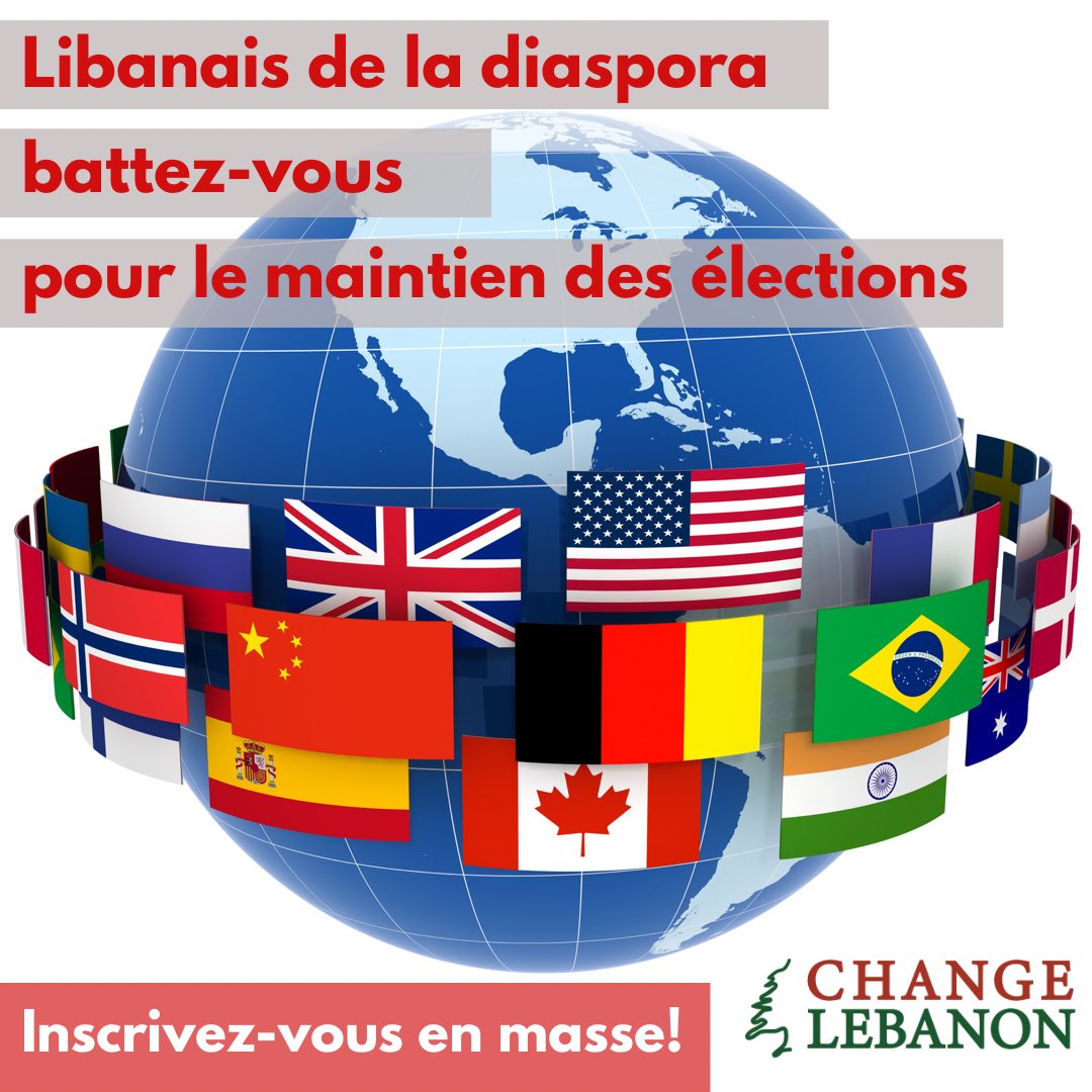 Change__Lebanon's tweet photo. Plus que jamais, nous devons nous unir pour conduire le changement dont le Liban a besoin! Battez-vous pour le maintien des élections! #YallaRegister
https://t.co/6RoUPBfsEh
#الانتخابات_النيابية2022 #التغيير_بلش الشعب_قرر# #لبنان #TalkAboutLebanon
@tldnet @KullunaIrada https://t.co/ngpTiJejie