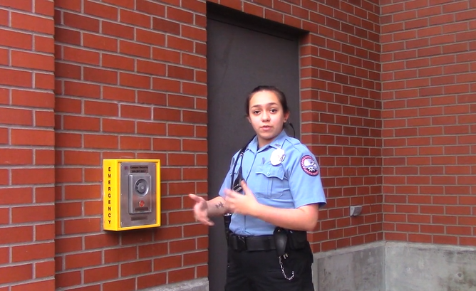 I_Tranello's tweet photo. Do you know how to use the yellow CallBoxes on Seattle Pacific University's campus? Caley Rojas, SPU basic patrol officer explains to students the usefulness of the CallBoxes. 
https://t.co/W8Y4BmdSbz
@orangesandmilk https://t.co/eLfvdYGNJj