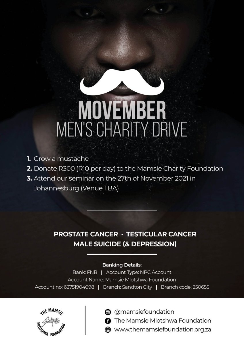 penuelist_'s tweet photo. Please donate towards our Movember drive and help us fundraise for cancer & to host a seminar to address men's issues. #Movember #Mamsie (Banking details on the poster) https://t.co/vl9aRVsk8m