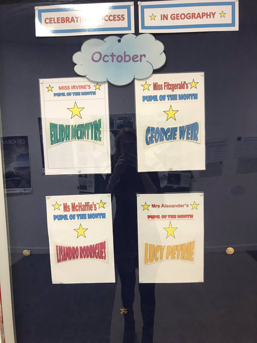 OCTOBER PUPIL OF THE MONTH! Well done to our pupils of the month! They have shown great attitude to work and a fantastic effort in class! Well done! 🌎🎉#heartofprestwick