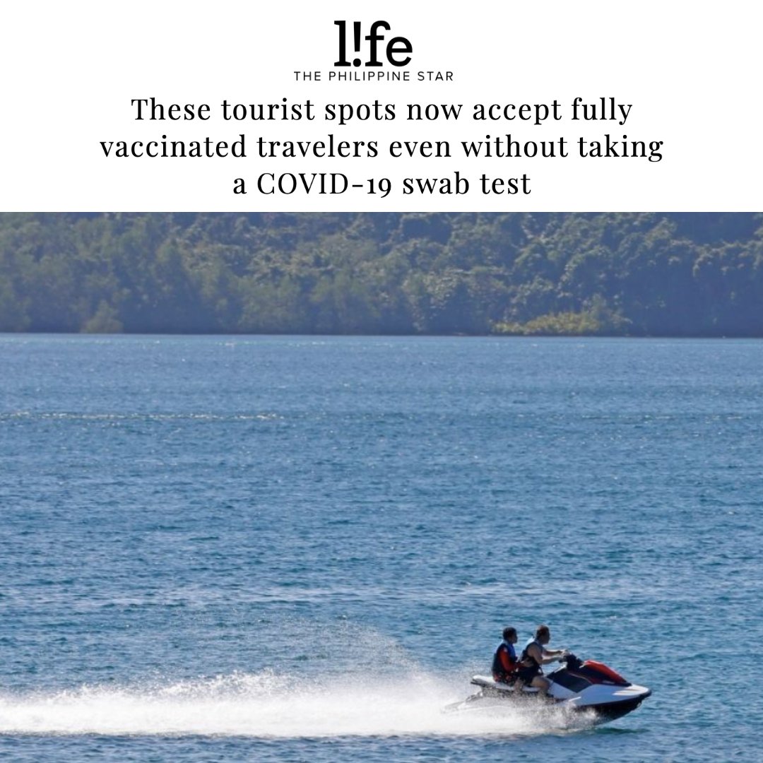 philstarlife's tweet image. A number of local tourist destinations have now removed the COVID-19 swab test requirement for fully vaccinated travelers as the number of infections in the country continues to go down. Know which places you can go here. #TravelPH #AlertLevel2

Read more: bit.ly/3C064hR