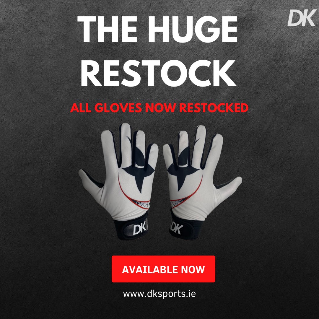 🚨 THE HUGE RESTOCK 🚨 

➡️ All adult and kids gloves now available 

🛒 Shop now
dksports.ie