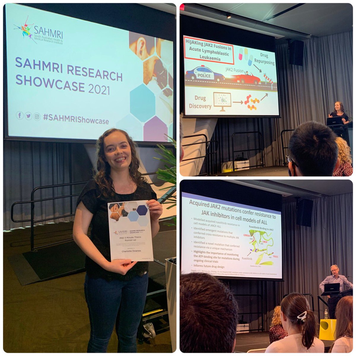 LottieEJDownes's tweet photo. Had a blast presenting at the in-person #SAHMRIShowcase this week and stoked to have been awarded runner-up for the 3-min thesis π± Thanks for putting on a great showcase @sahmriAU!
@ALL_genomics @UniAdelSciences https://t.co/2mfE2xKQP5