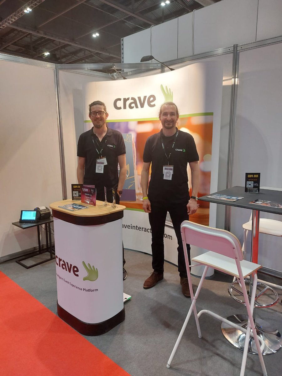 CraveWorld's tweet photo. Another month, another trade show...
Our team have been busy down at the @takeawayexpo yesterday and today, demonstrating our intelligent mobile order & pay platform.
Visit us at stand H72 to find out more!
#RTIE21 #FES21 #hospitalityindustry #mobileorderandpay #f&bindustry https://t.co/ox7fOmGtbV