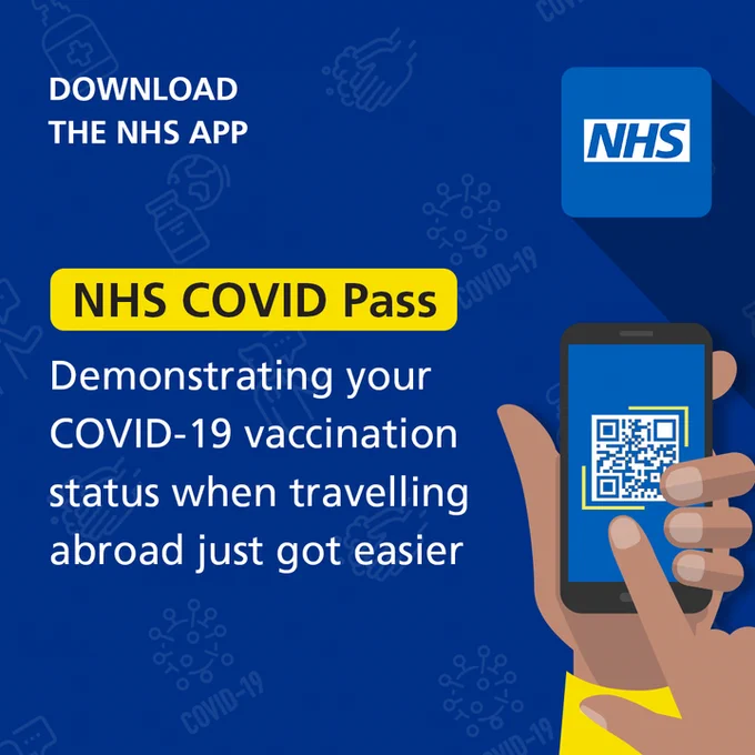 NHS COVID Pass Demonstrating your COVID-19 vaccination status  when travelling abroad just got easier. 