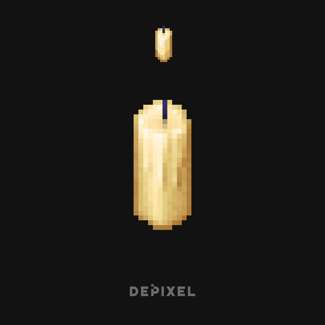 PolyFlore's tweet photo. Candle from #Minecraft 1.17 upscaled for #Depixel. https://t.co/fdt7VbatU2