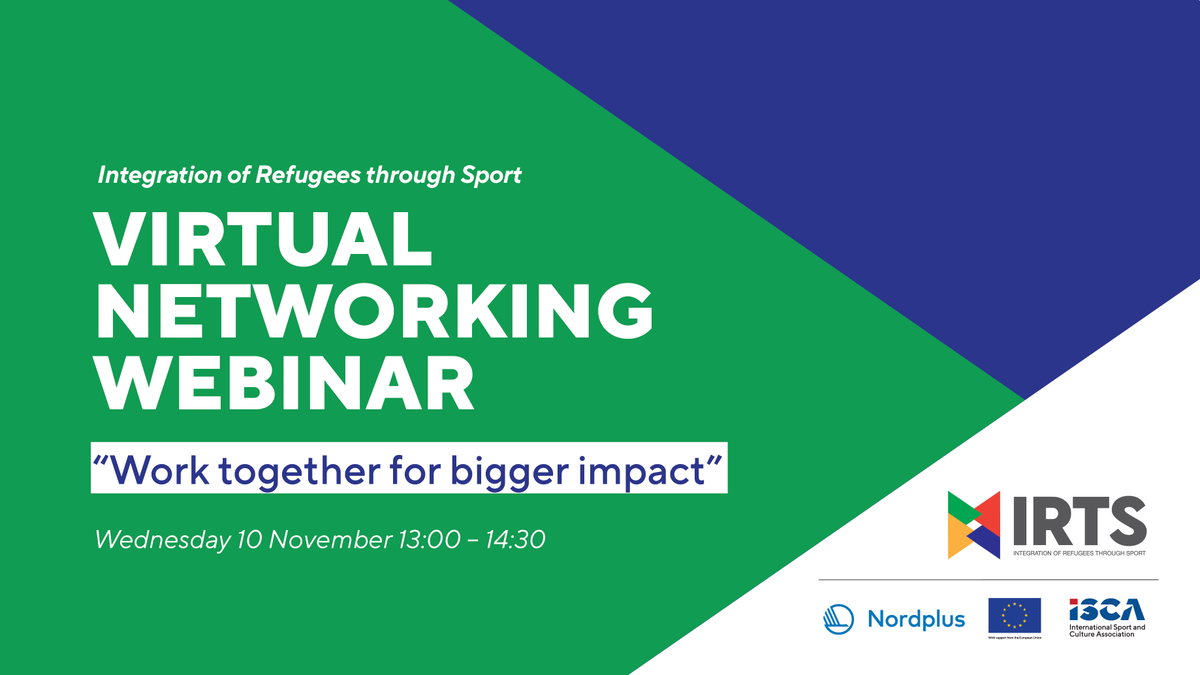 ISCA_tweet's tweet photo. Starting in 2 hours ⏲ Sign-up: https://t.co/pMqLmwAJjR #IRTSNetwork #WithRefugees #IntegrationofRefugeesThroughSport #Networking https://t.co/ny1wUlf745