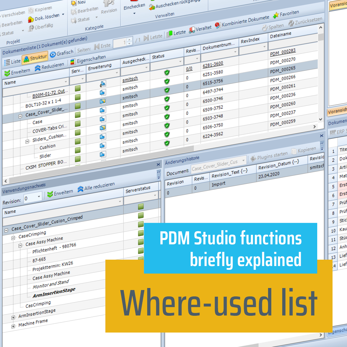 CAD_Partner's tweet image. Making changes to a part without knowing if and (if so) where it might already be used can have consequences. #PDMStudio&apos;s where-used list immediately shows what effect a change will have, so you can decide how to continue. Find out more: bit.ly/3F2NNCP
#PDM #PLM
