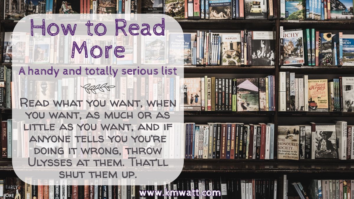 Lovely people, how do you find time for reading? Do you set it aside? Plan it? Or just grab moments when you can? Let me know below, then jump to the link for a re-run of some completely serious ways you can read more!

bit.ly/2IqZk6p

#bookworm #reader