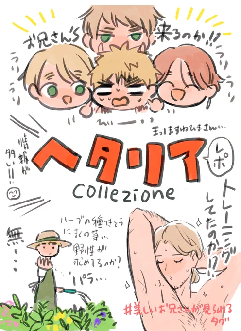 ※ネタバレだよ※
ヘタリアキャラブックレポです〜のたうちまわりながら読みました。私も筋トレちゃんとします。 