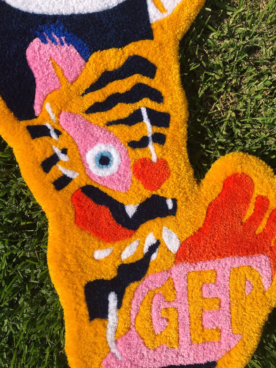I’m digging this hand-tufted rug of my Bangkok Running Man piece made by the talented Jess from Troublemaker!