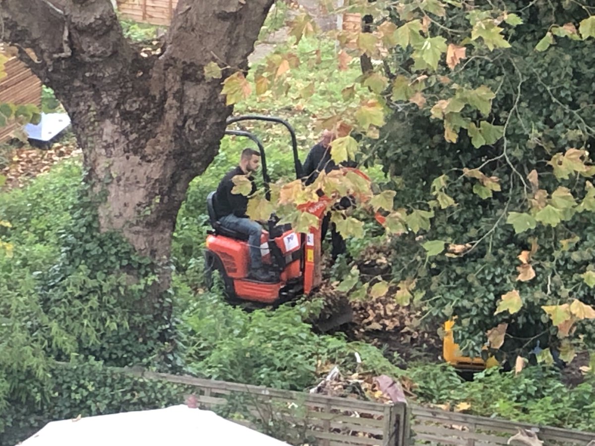 Hackney_Unites's tweet photo. Mini JCB on site at 69 Amhurst Park in apparent breach of a stop notice and a tree presentation order. Can’t get through to Hackney Council. ⁦@mayorofhackney⁩ ⁦@hackneycouncil⁩ ⁦@HackneyAbbott⁩ ⁦@CarolineSelman⁩ https://t.co/hiKoJchLGW