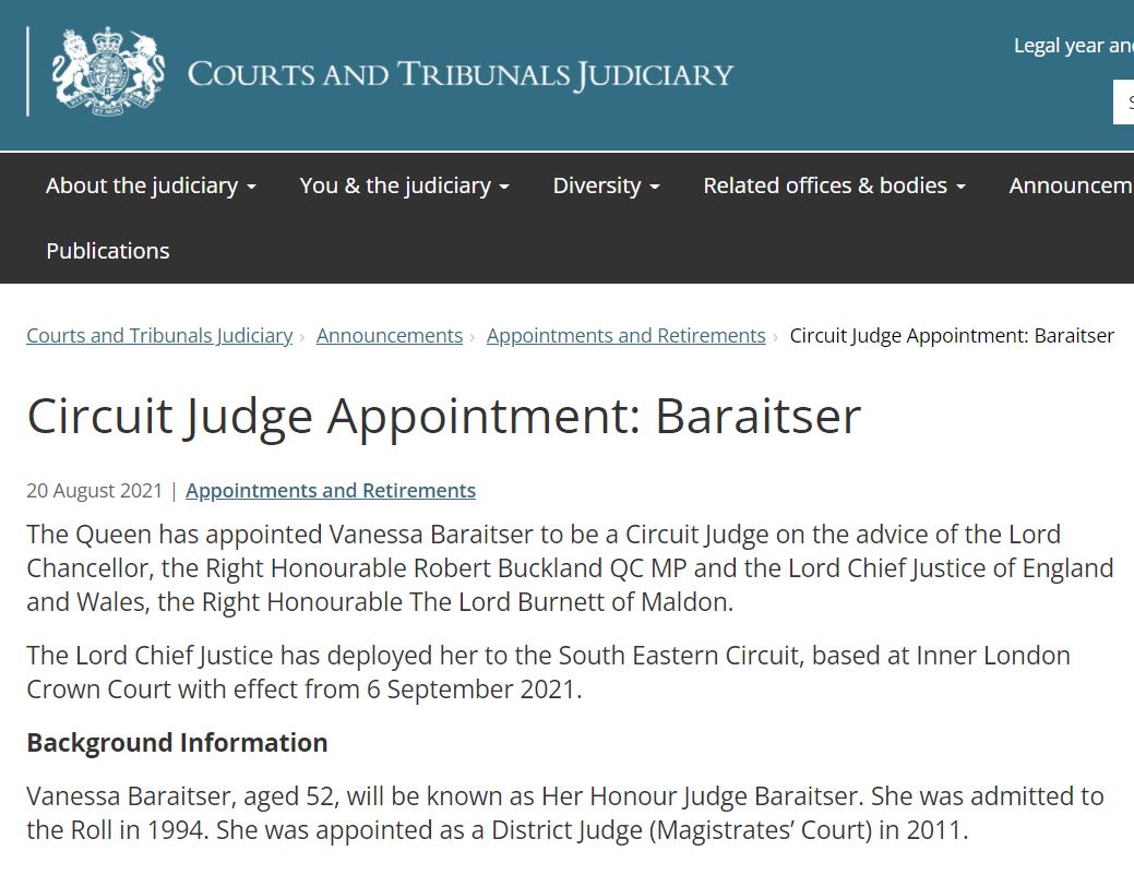 declassifiedUK's tweet photo. The two judges who ruled on the Julian #Assange case have both since been promoted. 

Arbuthnot, who ruled to keep Assange in jail, defying the UN, is now a high court judge.

Baraitser, whose ruling means other journalists could be extradited to the US, is now a Circuit Judge. https://t.co/rDtoe37UK4