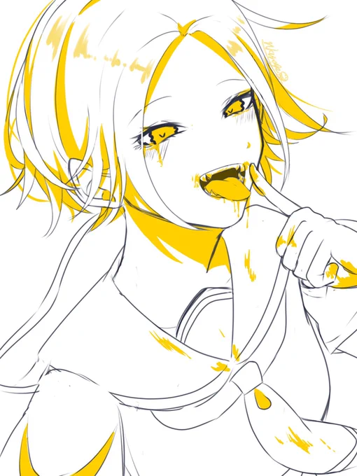 1色で描いたイラストとかありますか?↓ 