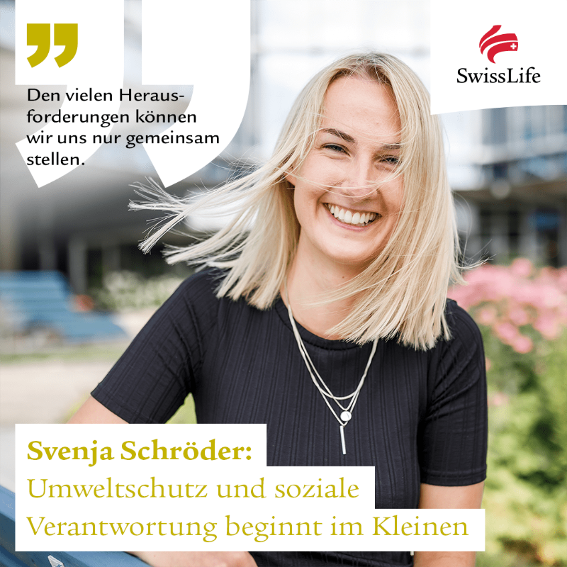 swisslife_de's tweet photo. #HumansofResponsibility: Unserer Kollegin Svenja Schröder liegt #Umweltschutz sehr am 💚. Daher kauft sie regionale Produkte, verzichtet auf Fleisch und engagiert sich sozial. Warum bereits kleine Beiträge wertvoll sind, erzählt Sie hier: https://t.co/NmgqYwT5gm #YourLife