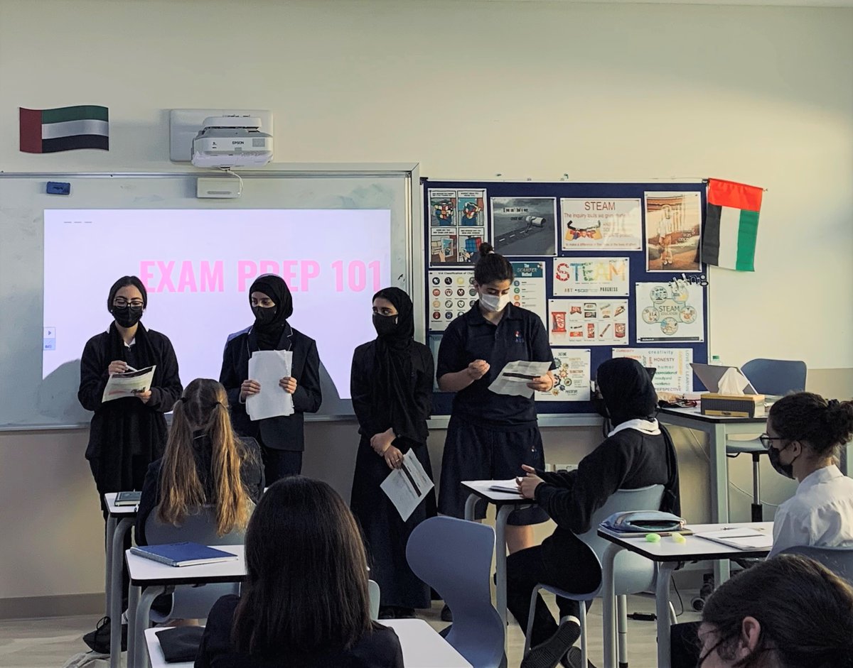 AIS_English's tweet photo. Our Year 10 Advanced English engaging in collaborative work as they present their textual analysis and prepare for their upcoming exam. #AISEnglish #AISGrade10 #AISSrSecondary https://t.co/v4yfC5t5JS