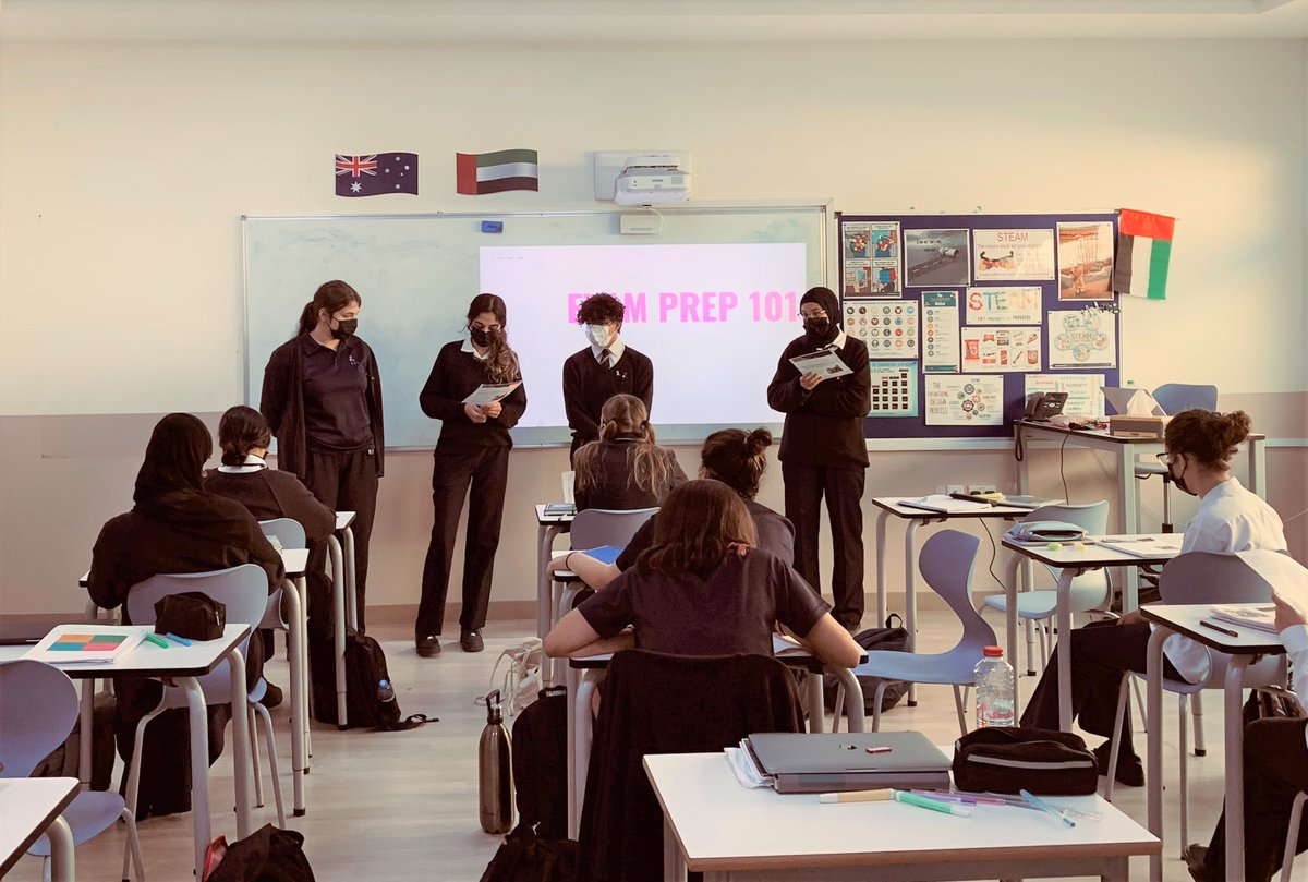 AIS_English's tweet photo. Our Year 10 Advanced English engaging in collaborative work as they present their textual analysis and prepare for their upcoming exam. #AISEnglish #AISGrade10 #AISSrSecondary https://t.co/v4yfC5t5JS