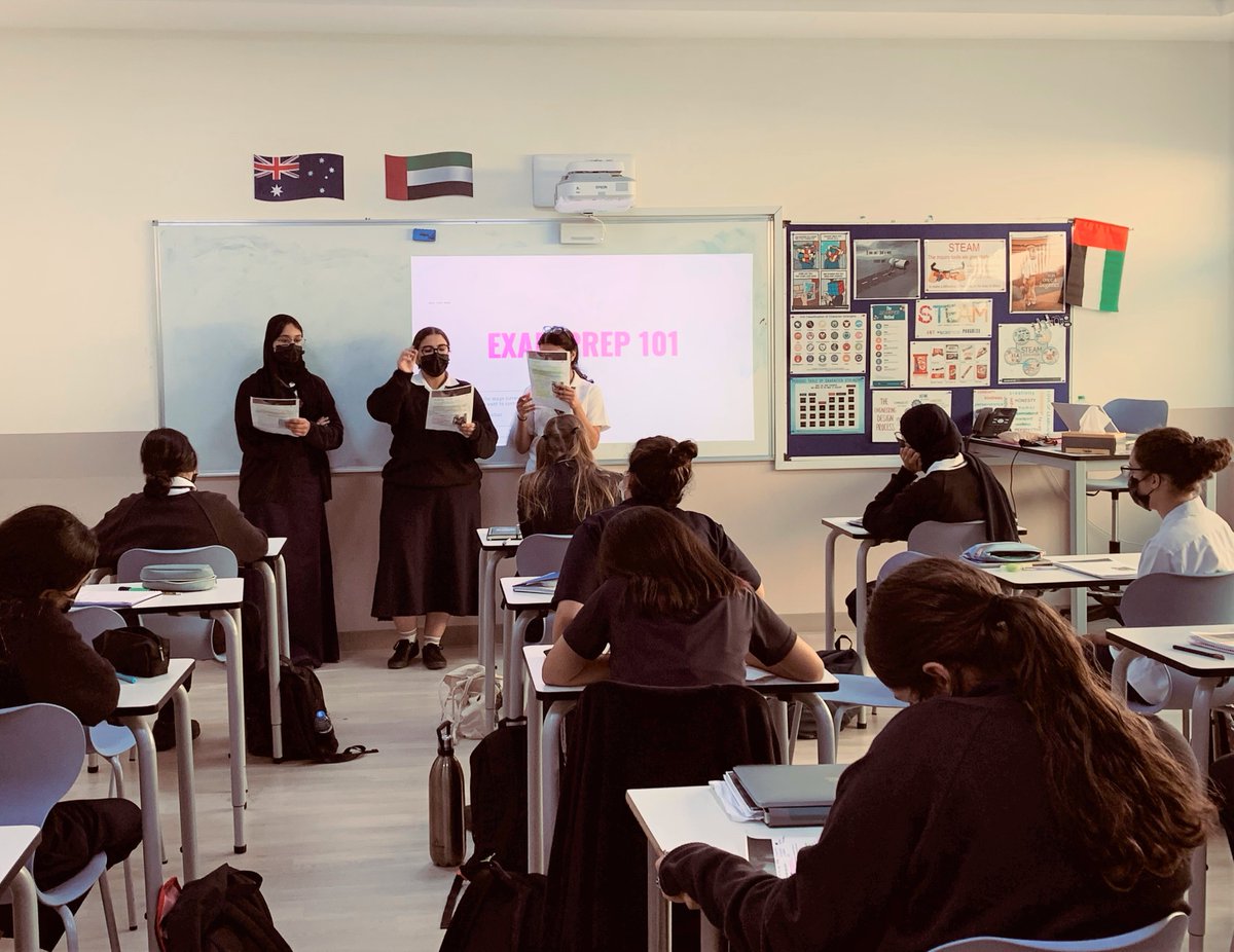 AIS_English's tweet photo. Our Year 10 Advanced English engaging in collaborative work as they present their textual analysis and prepare for their upcoming exam. #AISEnglish #AISGrade10 #AISSrSecondary https://t.co/v4yfC5t5JS