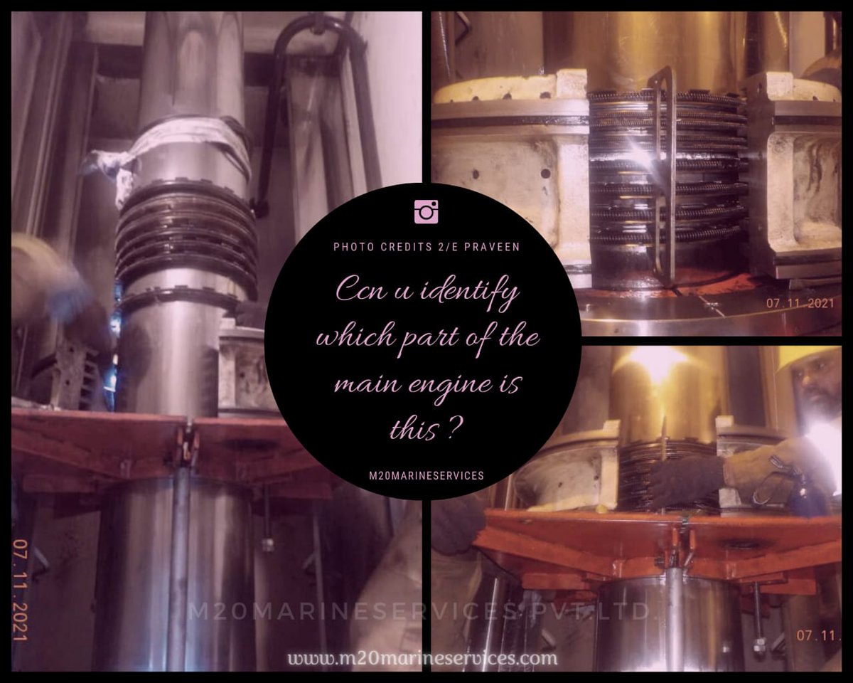 🚢The following images are from the overhauling of MAN B&amp;W 9S90ME-C engine. Question to our dear maritime experts. Can you identify the following part of the main engine? Shoot your answer in the comments.

📷Photo Credits @ 2E Praveen Kumar

#maritime #seafarers #Mariners