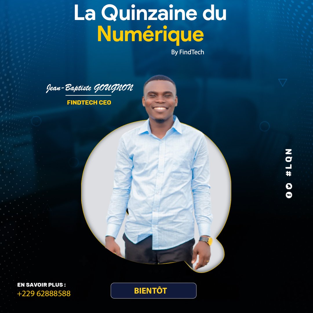 FindTechsarl's tweet photo. Retrouvez très bientôt Jean-Baptiste dans La Quinzaine du Numérique ! 

#LQN #FINDTECH https://t.co/qsRfpIYPuV