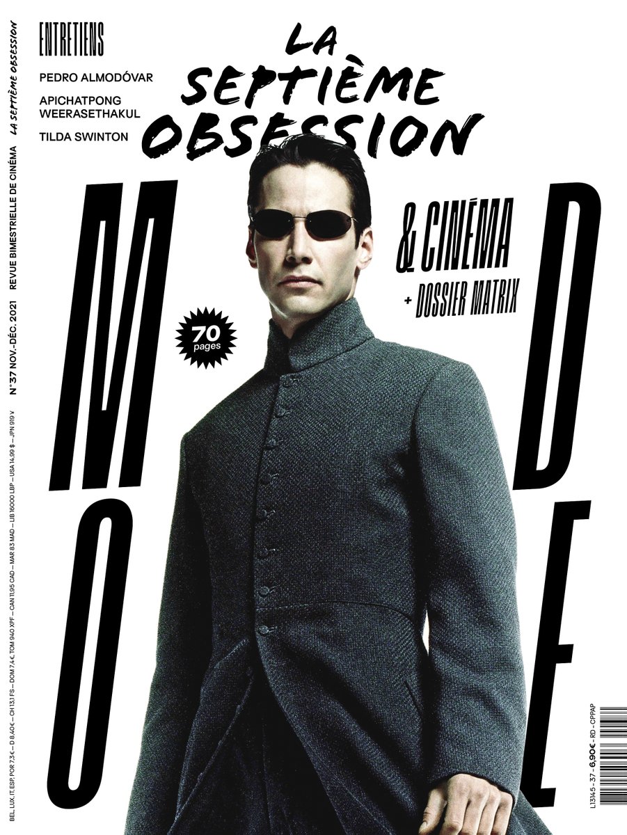 7eme_obsession's tweet photo. MODE &amp; CINÉMA + MATRIX 🕶️
EN KIOSQUE LE 12 NOVEMBRE 🔥
─ 70 pages de style au cinéma : entretien avec Pedro Almodovar, Blade Runner, The Neon Demon… 👗👠
─ La saga Matrix décryptée sur 30 pages 🟢🖥️
─ Sommaire : https://t.co/h1yCJ9cFH1
─ Commander : https://t.co/AnZ2d7oG9G https://t.co/g2wZbLbAcp