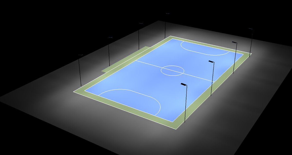 FrasureReps's tweet image. Let us help you envision your next project!

A recent installation of LSI's ZNL fixtures on a futsal court at the Graceway Sports Complex in Turks &amp;amp; Caicos. The 2nd image is a rendering of the court that we presented to the customer. The 1st image is the completed installation.