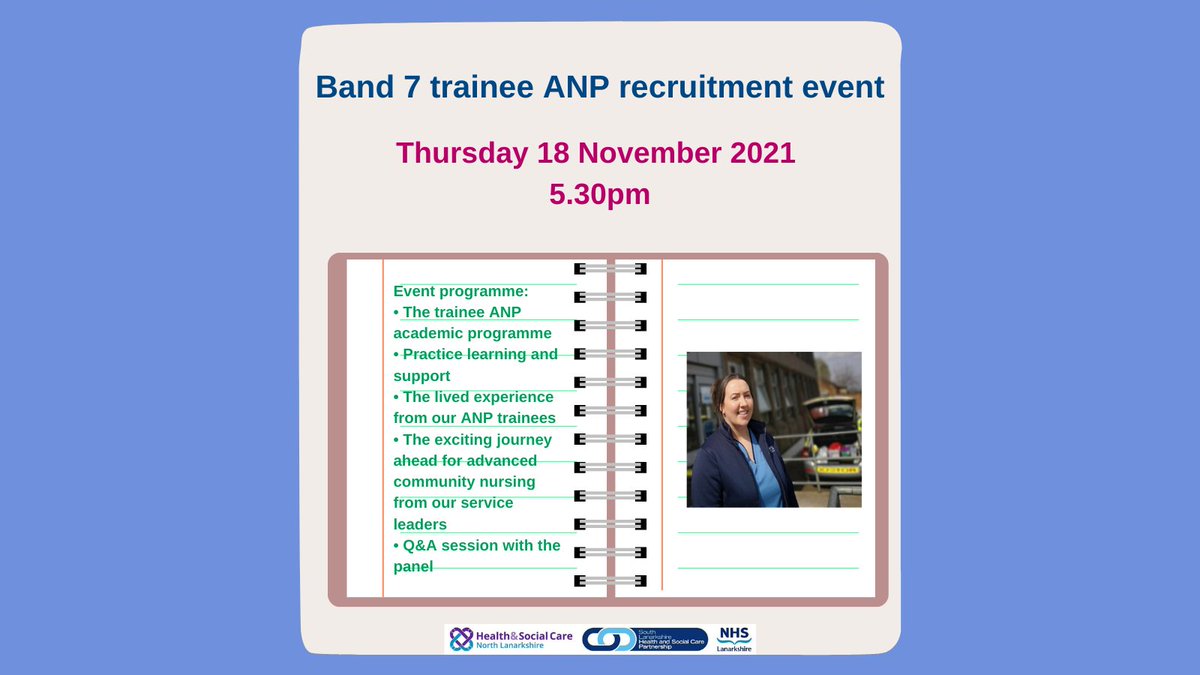 This week is #AdvPracWeek21 Are you thinking of taking the next step in your nursing career and becoming an advanced nurse practitioner? 

We are hosting an online recruitment event on 18 November 2021 on Microsoft Teams.

For more info, visit bit.ly/3koPRNz