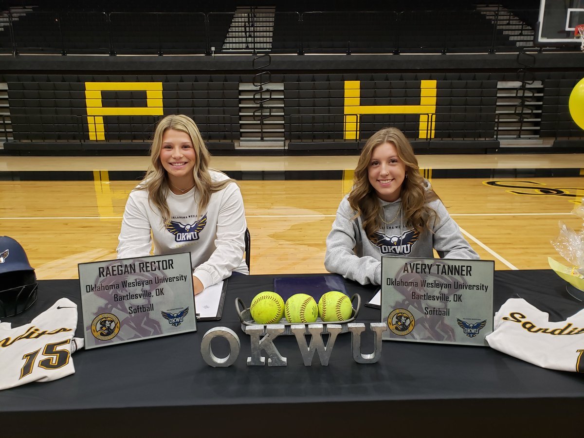 Congrats to these Sandite Athletes!  They signed National Letters of Intent this morning to play at the next level.  
Raegan Rector - Softball  <a href="/OKWUeagles_SB/">OKWU Softball</a> 
Avery Tanner - Softball . <a href="/OKWUeagles_SB/">OKWU Softball</a>
John Keim - Baseball <a href="/EOSC_Baseball/">Eastern Baseball</a>