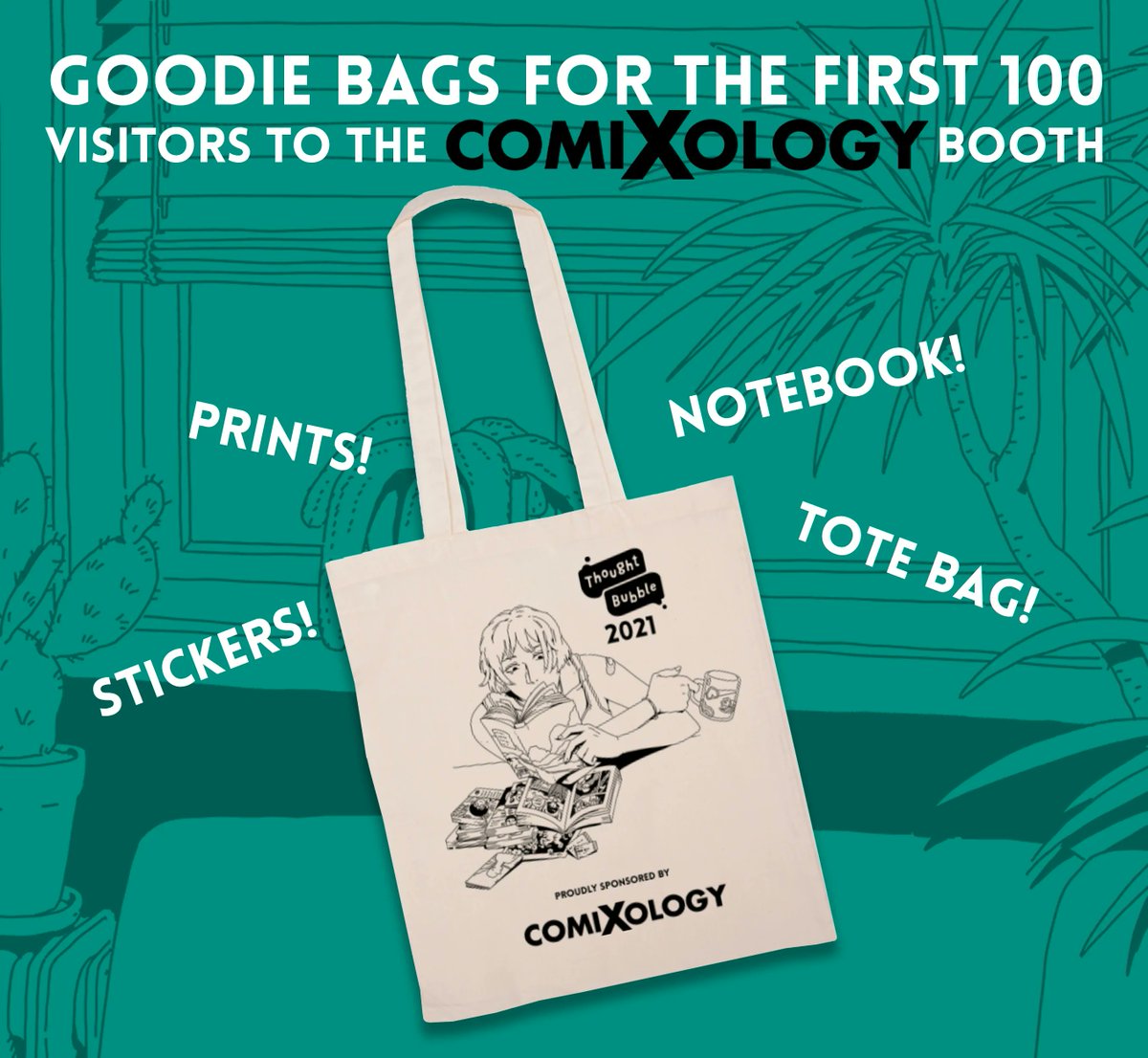 ThoughtBubbleUK's tweet photo. The first 100 people to the @comixology booth on EACH day of the convention, will get a super exclusive tote bag packed with goodies. PLUS, some extra lucky people will get a Kindle in theirs too!

The comiXology Booth is just through the entrance to the comiXology Originals Hall https://t.co/WLP3K5EEBl