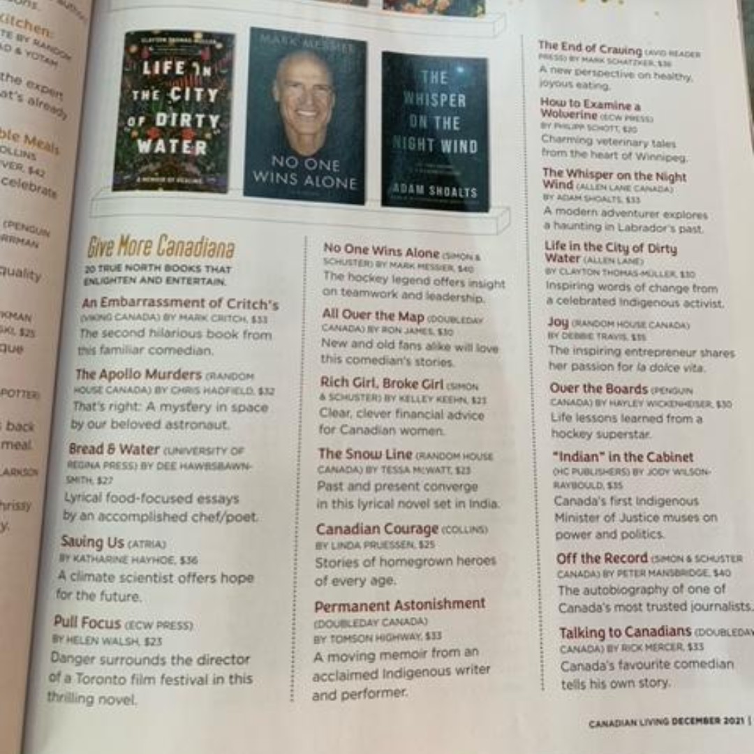 HelenWalshBooks's tweet photo. Check out this PULL FOCUS mention in @canadianliving Magazine 😍

#TrueNorth #Books #PullFocus #BookLists

@ecwpress https://t.co/Aj51iFDARF