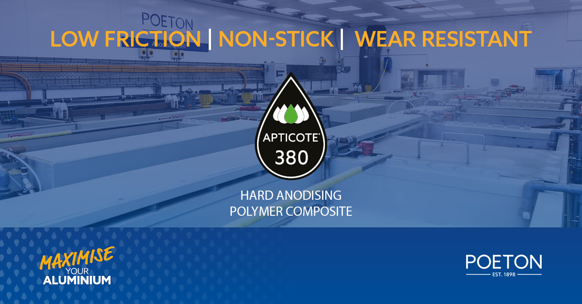 Poeton's tweet photo. Apticote 380D is a hard anodised polymer composite coating that combines low friction, non-stick and wear resistance into one layer.

Learn more about this updated anodising solution here: https://t.co/GANKAbN1wY https://t.co/JPLEJqwDMq